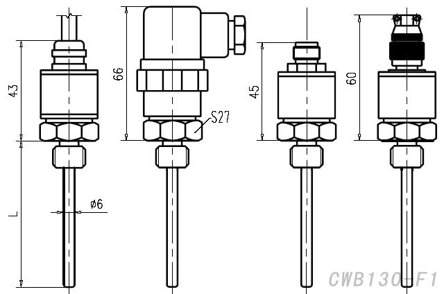 CWB130-F1通用型温度变送器外形尺寸