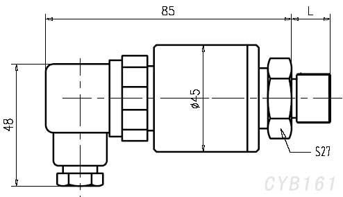 CYB161高精度压力变送器外形尺寸CAD图